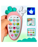 Radish Style Educational Pretend Play Cell Phone Toy | Musical Mobile with Rabbit Shape, Music, Ringtones & Lights Birthday Gifts for kids, Infant & Toddlers (Multicolor)