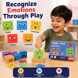 Cube Face Game - Fun and Educational Puzzle Game for Kids - Includes 4 Colorful Cubes and Matching Cards - Develops Memory and Recognition Skills - Suitable for Ages 4 and Up
