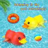 Wind-Up Cute Duck Bath Toy for Babies & Toddlers | Floating Swimming Water Toy for Kids 1 to 5 years old | Random Color, Pack of 4 | Baby Bathtub Toy, Infant Pool Toy, Wind Up Water Toy