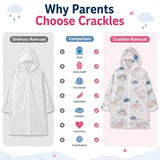 Kids Printed Raincoat for Boys & Girls, Hooded Waterproof Rain Coat with Full Sleeves and Front Button Closure for 8-11 Years Girls and Boys, Child Height 110–130 cm