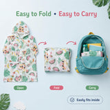 Kids Printed Raincoat for Boys & Girls, Hooded Waterproof Rain Coat with Full Sleeves and Front Button Closure, for 8-11 Years Girls and Boys, Child Height 110–130 cms