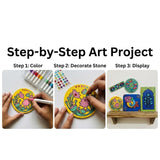 Pichwai DIY Art Kit for Kids & Adults | MDF Laser Cut Painting Kit with 12 Acrylic Markers, Tea Coasters, Bookmark, Jharokha & Art Board | Craft Kit with Gems | Return Gift & Hobby Set