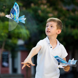 Electric Gliding Flying Bird Toy with Lights - Rechargeable Flying Toy Bird for Kids - Flaps Wings to Fly High and Fast - Outdoor Toys for Boys and Girls - Birthday Gift Idea Ages 3 4 5