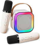 Portable Karaoke Machine for Kids Adults, Portable Bluetooth Mini Karaoke Microphone Singing Speaker with 2 Wireless Mic and Light,Gifts , Multi Color Random Color