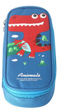 Fabric Pencil Box Pouch case for School Kids Boys and Girls Cute Dinosaur Animal Theme- Pack of 1