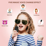 Portable Karaoke Machine for Kids Adults, Portable Bluetooth Mini Karaoke Microphone Singing Speaker with 2 Wireless Mic and Light,Gifts , Multi Color Random Color