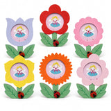 Wooden Flower Photo Frames for Kids, Colourful Mixed Designs, Cute Cartoon Picture Frames, Birthday Return Gifts and Party Favours for Boys and Girls Age 4-6 & 6-10 Years