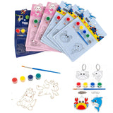 DIY Colouring Keychains Kits for Kids, Mixed Designs, Paint Your Own Keychains with Colours & Brush, Art and Craft Activity, Birthday Return Gifts for Girls and Boys Age 4-10