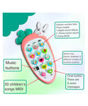 Radish Style Educational Pretend Play Cell Phone Toy | Musical Mobile with Rabbit Shape, Music, Ringtones & Lights Birthday Gifts for kids, Infant & Toddlers (Multicolor)