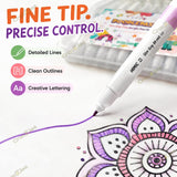 Acrylic Marker Pens Set | 12 Shades Multi-Surface Paint Markers for Rock, Wood, Glass, Ceramic & Fabric Painting | Art Craft, Calligraphy, Doodling, Sketching & DIY Projects