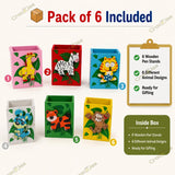 Wooden Pen Stand for Kids, Colourful Pencil Holder & Desk Stationery Organiser, Birthday Return Gifts and Party Favours for Boys and Girls 6-10 years old, Kanjak Gifts