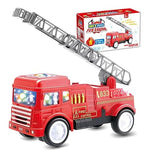 Fire Rescue Truck Toy with Light & Sound | 360° Rotating Ladder & Bump and Go Action | Fire Engine/Fire Brigade Truck Toy for Kids Boys Aged 3, 4, 5, 6 Years Old | Battery Operated