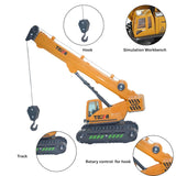 Friction Crane Toys for Boys - 1:55 Model Construction Toy with Straight Boom Arm, Movable Hook & 360° Rotation | Push & Go Toy Truck for Kids Age 3+ | Multicolor