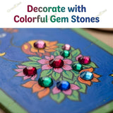 Pichwai DIY Art Kit for Kids & Adults | MDF Laser Cut Painting Kit with 12 Acrylic Markers, Tea Coasters, Bookmark, Jharokha & Art Board | Craft Kit with Gems | Return Gift & Hobby Set