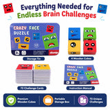Cube Face Game - Fun and Educational Puzzle Game for Kids - Includes 4 Colorful Cubes and Matching Cards - Develops Memory and Recognition Skills - Suitable for Ages 4 and Up