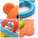 Colourful Baby Rattles & Teethers Set (Pack of 4 with Shake Ball) | Newborn Sensory Toy Set for 0 Months+ | Soft Infant Rattle Toys for Early Development  Non-Toxic Plastic Infant Toy Gift Set