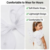 Fairy Butterfly Wings Costume Set for Girls with Matching Hair Band and Magic Wand, Princess Dress Up Accessories for Birthday Party, Fairy Theme, Fancy Dress & Pretend Play, Pack of 1, White