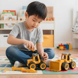 2-in-1 Take It Apart DIY Construction Truck Set for Kids  | Assemble Toys with Screwdriver | STEM Building Construction Vehicle Toy for Boys 2–5 Years (Pack of 2 Vehicles, Random Colors)