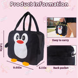 Kids Lunch Bag | Insulated Waterproof Tiffin Bag for School | Leakproof Nylon Lunch Box Bag for Kids Boys & Girls | Cartoon Design with Back Pocket  | Lightweight & Durable (Blue/Black)