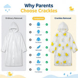Kids Printed Raincoat for Boys & Girls, Hooded Waterproof Rain Coat with Full Sleeves and Front Button Closure for 8-11 Years Girls and Boys, Child Height 110–130 cm