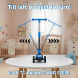 Foldable Kick Scooter for Kids | Skating Cycle Style Scooter with Adjustable Handle & Foldable Design Lightweight Ride-On Toy for Boys & Girls Outdoor Toy