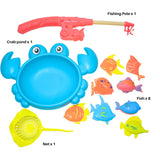 Magnetic Fishing Game for Kids | Crab Pond with 8 Fish, Rod & Net | Fun Fish Catching Toy for Kids Age 3-8 Years | Educational Fish Toys for Toddlers Boys Girls | Multi Color