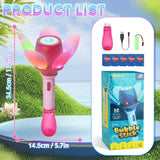 Electric Bubble Stick for Kids - Automatic Bubble Machine, 10,000 Bubbles, Light-Up Flower Bubble Wand for Summer Outdoor Parties, Weddings (Multicolor)