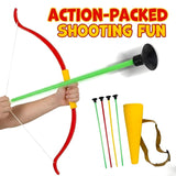 Super Archery Bow and Arrow Set for Kids with quiver | Indoor Outdoor Archery Game with 4 Suction Tip Arrows | Boys Toys Age 4-14 Years | Action Adventure Shooting Game Toy