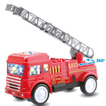 Fire Rescue Truck Toy with Light & Sound | 360° Rotating Ladder & Bump and Go Action | Fire Engine/Fire Brigade Truck Toy for Kids Boys Aged 3, 4, 5, 6 Years Old | Battery Operated