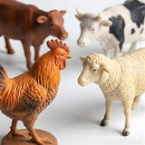 Farm Animals Figure Toy - 12 Pcs Realistic Animals Toy for Kids with Fence Trees and Eggs, Animal Figure Playset, Learning and Educational Toys for Kids