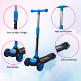 Foldable Kick Scooter for Kids | Skating Cycle Style Scooter with Adjustable Handle & Foldable Design Lightweight Ride-On Toy for Boys & Girls Outdoor Toy