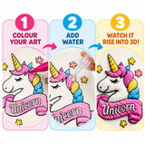 Kids Puffy Art Kit 4-10 Years, 1 Sheet 4 Pens & Dropper