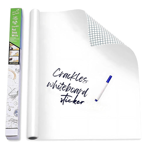 45x200 CM Re Usable Whiteboard Sticker for Kids | Self Adhesive White board for Home, School, Office | Includes 1 Marker | Easy Install, Perfect for Creative Learning - Pack of 1
