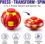 3D Printed Press to Spin Fidget Stress Ball | 360° Smooth Rotation Sensory Fidget Spinner | Birthday Return Gifts for Kids | Party Favours | Desk Fidget Toy for Teens & Adults Set