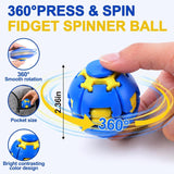 3D Printed Press to Spin Fidget Stress Ball | 360° Smooth Rotation Sensory Fidget Spinner | Birthday Return Gifts for Kids | Party Favours | Desk Fidget Toy for Teens & Adults Set