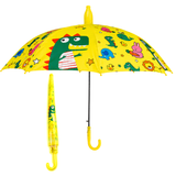 Crackles Kids PG Fabric Umbrella for Rain | Cute Cartoon Print | One Click Open | Telescopic Safety Cover | No Pinching Design | Lightweight Non-Foldable School Umbrella for Boys & Girls