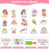 DIY Diamond Painting Sticker Kit for Girls, 15 Princess, Fairy & Unicorn Gem Art Stickers, 5D Diamond Art & Craft Kit with Colourful Rhinestones & Tools, Birthday Gift for Girls 6-12 Years