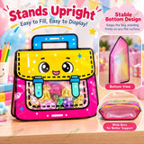 Birthday Return Gift Bags for Kids, Cartoon Backpack Goodie Bags, 24 x 25 cm, Sliding Lock Pouches with Handle, Standing Bottom & Clear Window for Party Favours, Toys & Candies