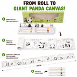 Space, Sea & Panda Theme Colouring Roll for Kids with 6 Acrylic Pens, 26 x 300 cm Extra Long Drawing & Coloring Paper Roll, Graffiti Art Colouring Scroll, Creative Coloring Activity for Boys & Girls