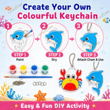 DIY Colouring Keychains Kits for Kids, Mixed Designs, Paint Your Own Keychains with Colours & Brush, Art and Craft Activity, Birthday Return Gifts for Girls and Boys Age 4-10