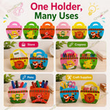 Wooden Pen Stand for Kids, Colourful Pencil Holder & Desk Stationery Organiser, Birthday Return Gifts and Party Favours for Boys and Girls 6-10 years old, Kanjak Gifts