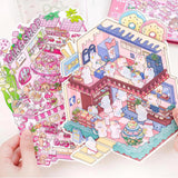 Miniature Worlds Sticker Activity Book for Kids | Random Theme DIY Mini House Scene Creator with Hundreds of Stickers, Tearable Pages & Reference Artwork | Creative Learning Toy (Pack of 1)