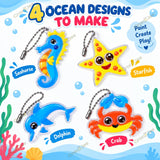 Multi Theme Mess-Free Glue Painting Kit | DIY Keychain Craft Set