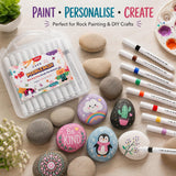 Acrylic Marker Pens Set | 12 Shades Multi-Surface Paint Markers for Rock, Wood, Glass, Ceramic & Fabric Painting | Art Craft, Calligraphy, Doodling, Sketching & DIY Projects