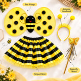 Ladybug & Bee Fancy Dress Costume for Girls with Wings & Skirt, Ages 3–6