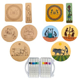 Warli Art DIY Kit with 12 Acrylic Markers | Wooden MDF Painting Kit with Coasters, Fridge Magnet, Bookmark & Art Board | Screen-Free Creative Gift for Kids, Return Gift & Hobby Kit