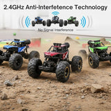 1:12 Scale 2.4Ghz Rechargeable Remote Control 4WD Alloy Off Road All Terrain Rock Crawler Toy Car, inbuilt with Booster Spray Function and Long Battery Life for Kids Adults