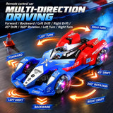 Formula Style F1 4WD RC Drift Car with Wrist Gesture & 2.4GHz Dual Control | 360° Rotation, Mist Smoke, RGB Lights & Music | Rechargeable Stunt Racing Car Toy for Kids Boys & Girls Age 6+