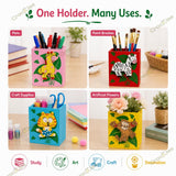 Wooden Pen Stand for Kids, Colourful Pencil Holder & Desk Stationery Organiser, Birthday Return Gifts and Party Favours for Boys and Girls 6-10 years old, Kanjak Gifts