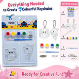 DIY Colouring Keychains Kits for Kids, Mixed Designs, Paint Your Own Keychains with Colours & Brush, Art and Craft Activity, Birthday Return Gifts for Girls and Boys Age 4-10
